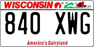 WI license plate 840XWG