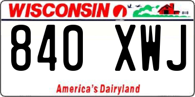WI license plate 840XWJ