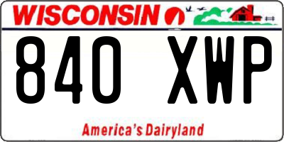 WI license plate 840XWP