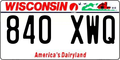 WI license plate 840XWQ