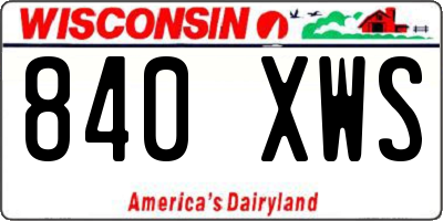 WI license plate 840XWS