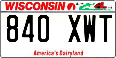 WI license plate 840XWT
