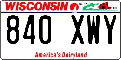WI license plate 840XWY