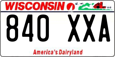 WI license plate 840XXA