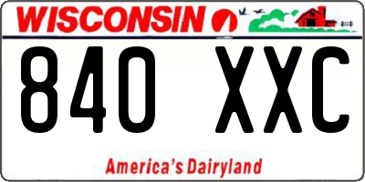 WI license plate 840XXC