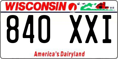 WI license plate 840XXI