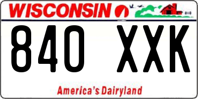 WI license plate 840XXK