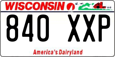 WI license plate 840XXP