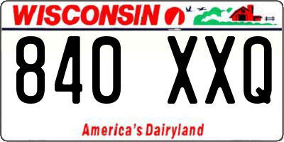 WI license plate 840XXQ