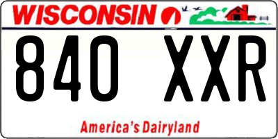 WI license plate 840XXR