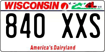 WI license plate 840XXS