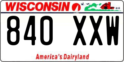WI license plate 840XXW