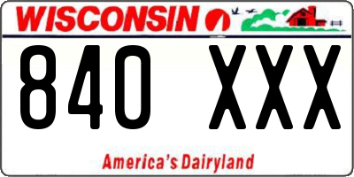 WI license plate 840XXX