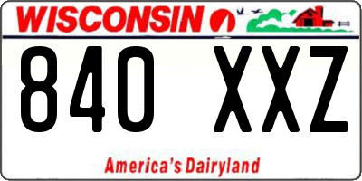 WI license plate 840XXZ
