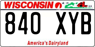 WI license plate 840XYB