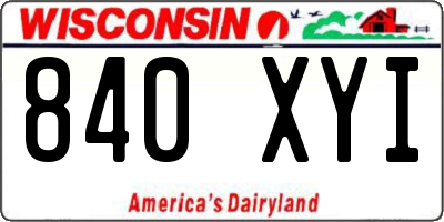 WI license plate 840XYI