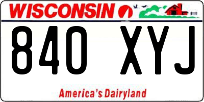 WI license plate 840XYJ