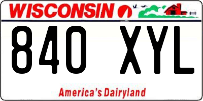 WI license plate 840XYL