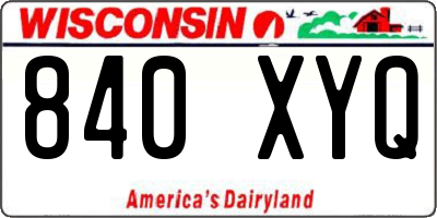 WI license plate 840XYQ