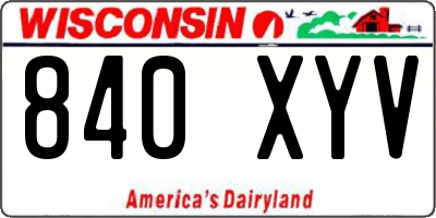 WI license plate 840XYV