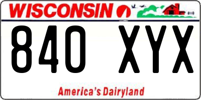 WI license plate 840XYX