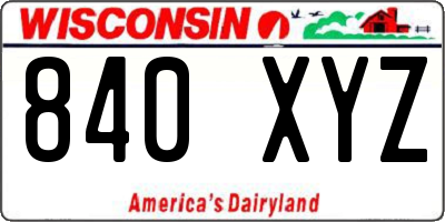 WI license plate 840XYZ