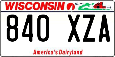 WI license plate 840XZA