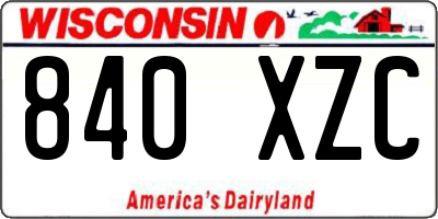 WI license plate 840XZC