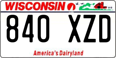 WI license plate 840XZD