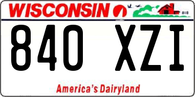 WI license plate 840XZI