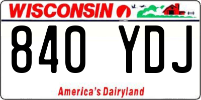 WI license plate 840YDJ