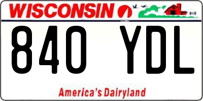 WI license plate 840YDL