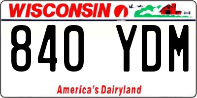 WI license plate 840YDM