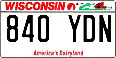 WI license plate 840YDN