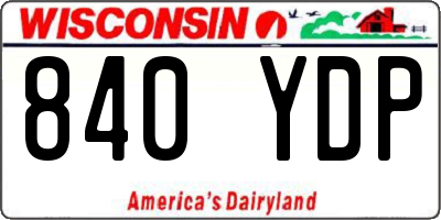 WI license plate 840YDP