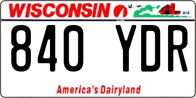 WI license plate 840YDR