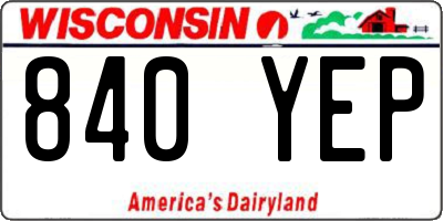 WI license plate 840YEP