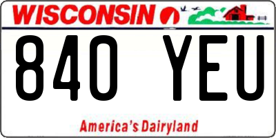 WI license plate 840YEU
