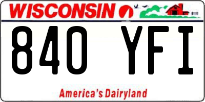 WI license plate 840YFI