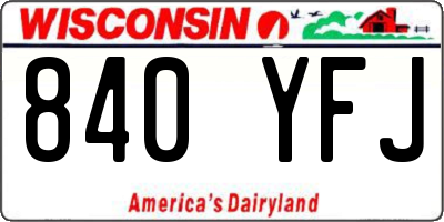 WI license plate 840YFJ