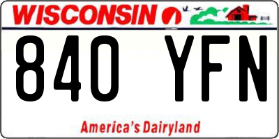 WI license plate 840YFN