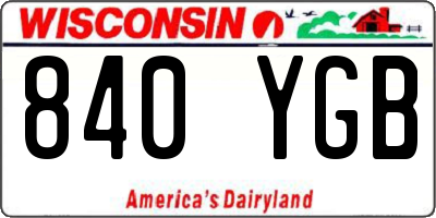 WI license plate 840YGB