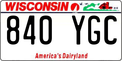 WI license plate 840YGC