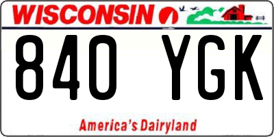 WI license plate 840YGK