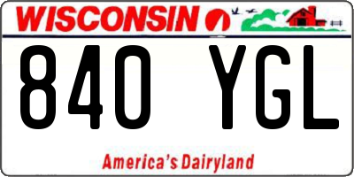 WI license plate 840YGL