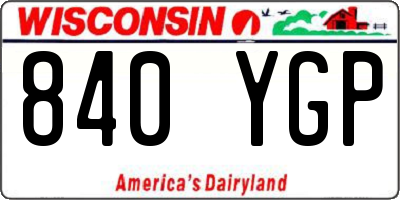 WI license plate 840YGP
