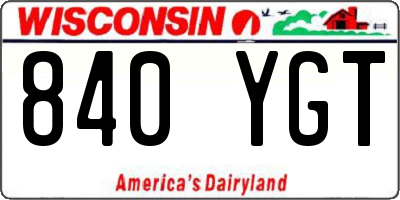 WI license plate 840YGT