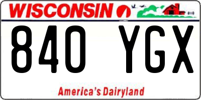 WI license plate 840YGX