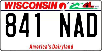 WI license plate 841NAD