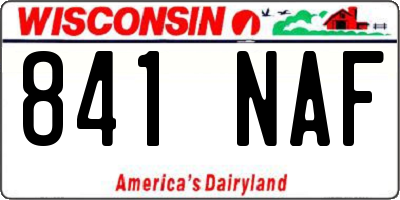 WI license plate 841NAF
